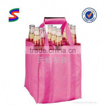 Wine Bottle Paper Bag Pattern Non Woven 4 Bottle Wine Tote Bag