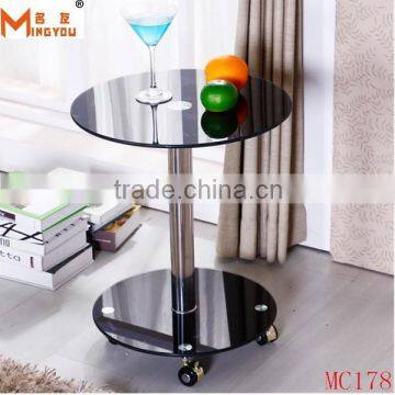 cheap round glass top side table