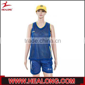 new design college team 100 polyester mesh womens basketball uniform design