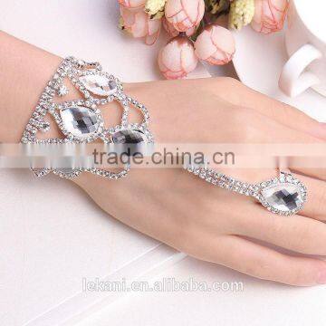 Unique Design Women Sexy Finger Top Grade Crystal Indian Ring Bracelet photo-6