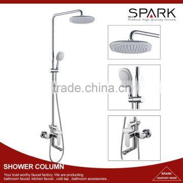 Popular chrome brass wall mounted bath shower set faucet