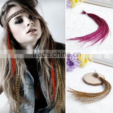 2015 Hot Selling Rooster Tail Feather Feather Hair Extension Cheap Hair Extensions Feather Hair Accessories Rooster Feather