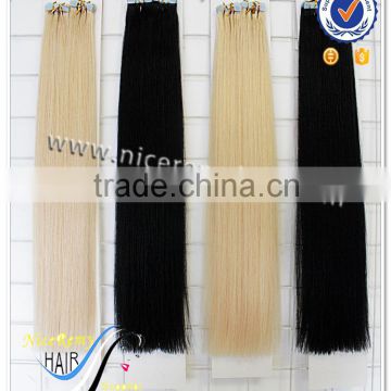 Wholesale cheap virgin brazilian hair silky straight double drawn tape hair