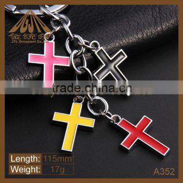 high quality fashion red cross keychain