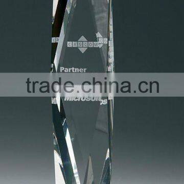 Etched k9 crystal trophy