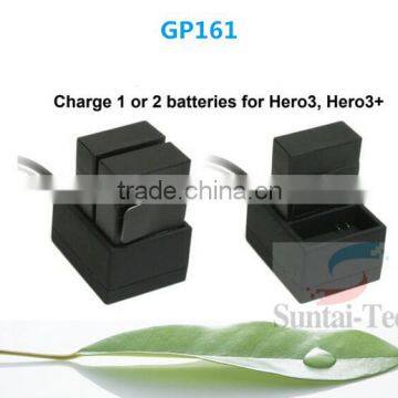 Best selling for Gopros dual charger for Go pro 3, for Go pro 3+ camera battery charger, Go Pro accessories GP161