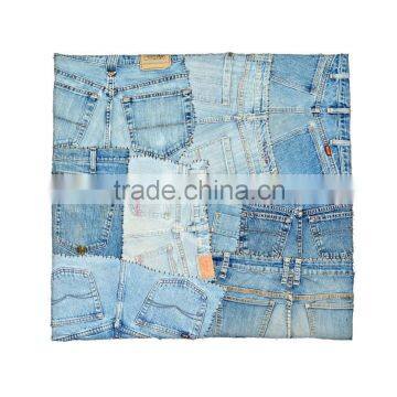 Denim Geometric Shape Mat