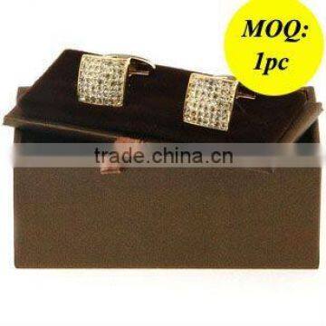 Fashion Brown Leather Cufflink Box