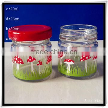 clear glass wedding candy jars with with decal 40ml