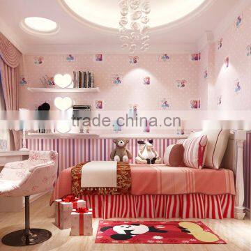 Classic Style Non Woven Foaming Pink Kids Wallpaper for Girls Room photo-4