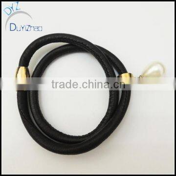 High quality genuine leather bracelets with Pearl