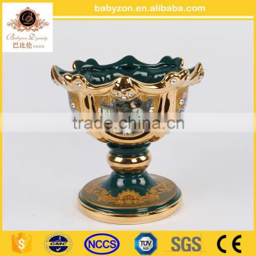 2016 popular OEM European decorative charming anyique ceramic porcelian fruit bowl