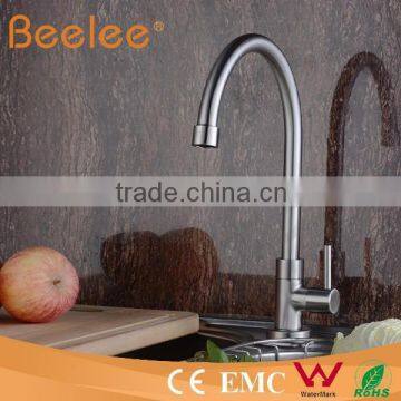 304 Stainless Steel Single Lever Handle Goose Neck Kitchen Water Faucets photo-3