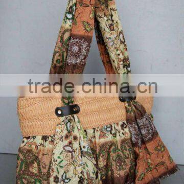 fabric+grass handbag