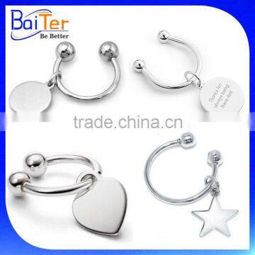 Engraved Logo Round Heart Tag Screw Ball Key Ring Stainless Steel Screwball Key Ring 925 Sterling Silver Ball Key Chain Ring                        
                                                Quality Choice