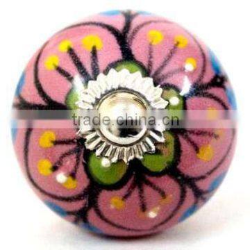 Ceramic Knobs/Cabinet Knobs/Drawer Knobs/Hand painted Knobs/Pink Knobs