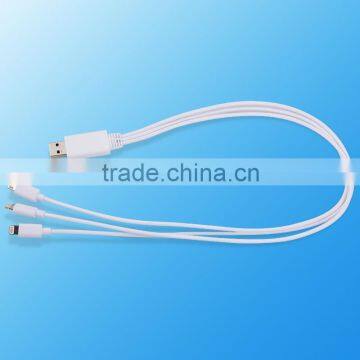 Portable 3 In 1 Usb Data Cable For Iphone For Samsung Universal Usb Charging Cable photo-2