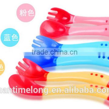 silicone baby spoon temperature sensoring spoon set baby feed tool