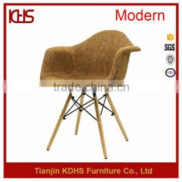 Bazhou Middle Back Fashion And Comfort Fabric Function Wooden Leg Leisure Chair photo-3