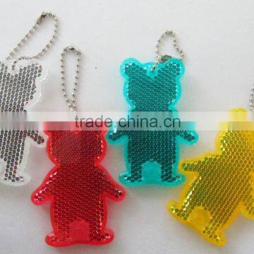 HOT selling hard plastic reflective keychain safety hanger EN13356