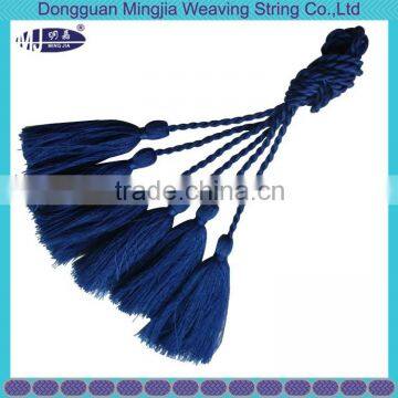 Decorative Colored Briaded Cotton Cord With Tassels for Garment