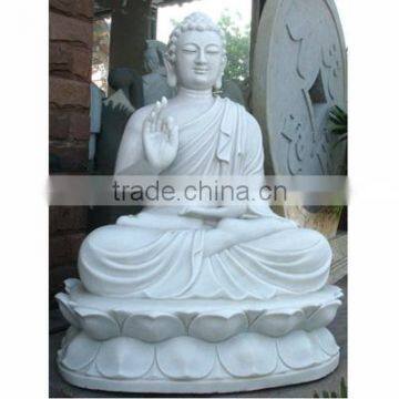 Shakyamuni Buddha Statue for Pagoda Temple White Marble Hand Carving Sculpture