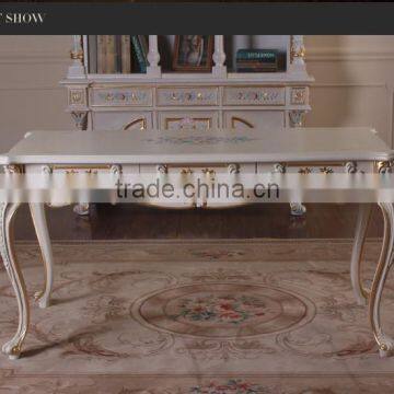 French Baroque Style Luxury Executive Office Desk/ European Classic Wood Writing Table/ Retro Furniture photo-2