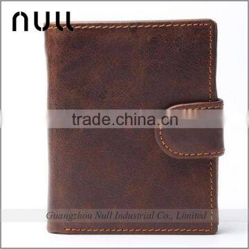 Durable business work portable design short size export items oem factory China crazy horse trifold man leather wallet