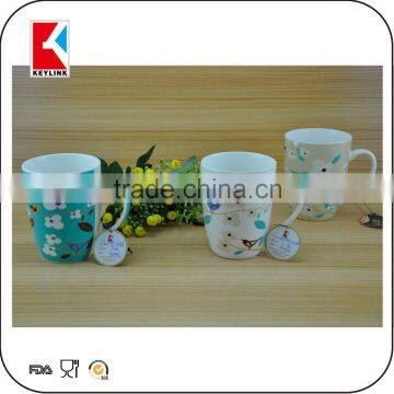 high quality 12oz hot decal logo printed cup new bone china mug porcelain set