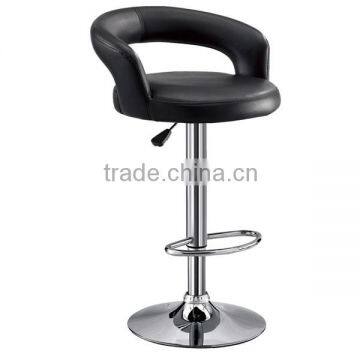 Comfortable bar stool high chair , Adjustable Swivel Modern metal bar stool with cushion