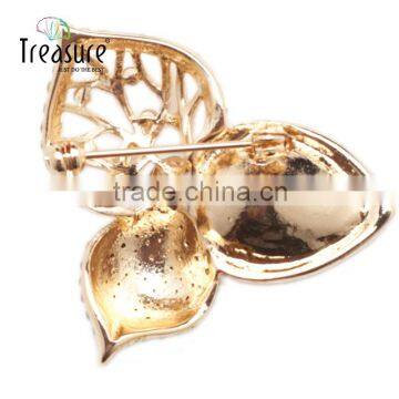 Brand Treasure Clover Shape Brooch Yiwu Hot New Products Fashion Diamond Rhinestone Clover Shape Brooch photo-6