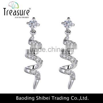 Fashion Jewelry Hot Selling Wholesale Rhinestone Spiral Long Drop Earring photo-3