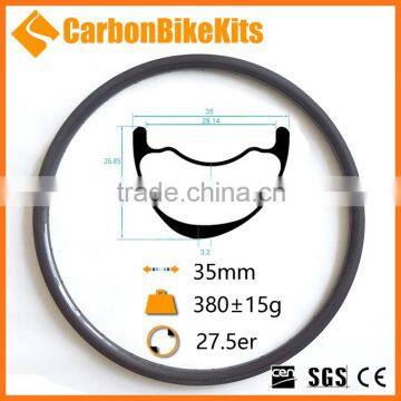 CarbonBikeKits EC650-35 27.5er 35mm Wide MTB Carbon Eccentric Tubeless Rim, offset MTB Carbon Rim