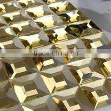 Golden mirror glass mosaic for TV wall from China factory with many colours