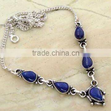 Genuine Lapis & .925 Sterling Silver Necklace Jewelry Wholesale Jewellery