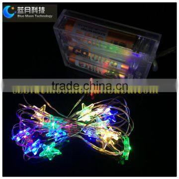 RGB/RGBY color silver wire star lighting with battery case and color paper