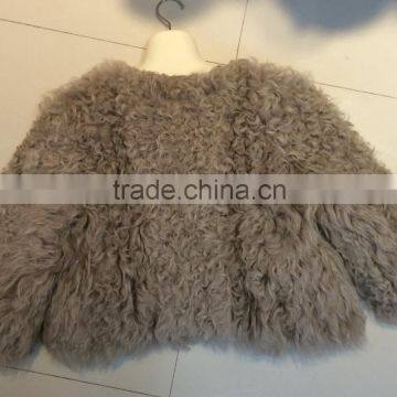 2015 New Stylish High Quality Real Sheep Wool Fur Coat