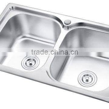 SC-212 2016 Best selling sri lanka double bowl stainless steel kitchen sink