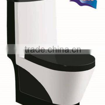 8821B Africa hotsale model Black color washdown one piece toilet wc