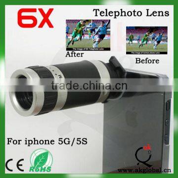 6X Zoom Phone Telescope Camera Lens for iPhone 5 with Tripod Optional