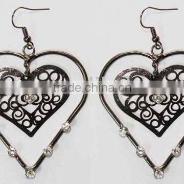 Fashion earring two hearts