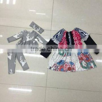 2016 Newly Arrival Deer Head Matching Child Doll Clothes100% Cotton Girl Doll Matching Clothes