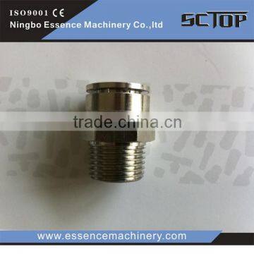 The Nickle Plated Brass Push in Fittings brassPneumatic Straight Adaptor Brass Fitting BSPT Thread