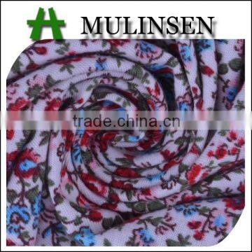 Mulinsen textile hot sale printed poly spun fabric, floral fabrics for dresses