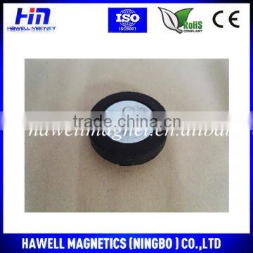 Rubber coated pot magnets with 6mm thread