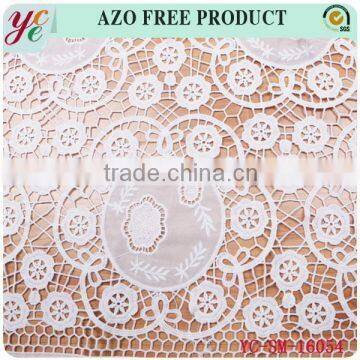 White Circular Flower Woven Mesh Embroidery Lace Fabric With Holes photo-2