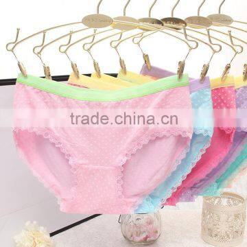 F005 Candy color lovely ladies underwear lace of wavelet women underwear 2015