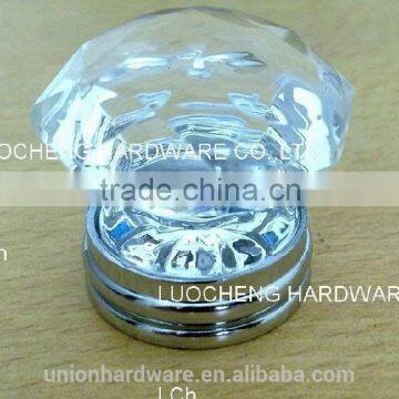 Modern European Crown Shape Crystal Cabinet Door Knob 35mm on Brass Base photo-3