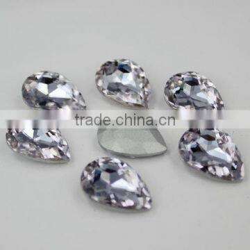 Factory direct sale crystal/white teardrop shape 20*30mm china glass stone.hot sale crystal glass shaped stones for jewelry                        
                                                Quality Choice