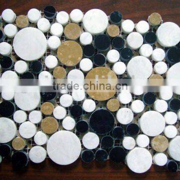 Round pattern stone mosaic wall tile